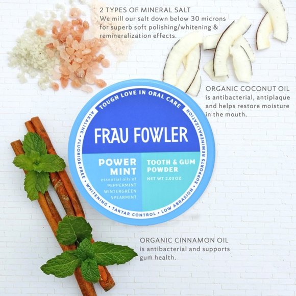 Frau Fowler Power Mint Tooth Powder | Peppermint, Wintergreen, Spearmint - Picture 4 of 4